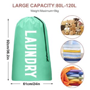 2 Pack XL Travel Laundry Bag, Machine Washable Dirty Clothes Organizer, Large Enough to Hold 4 Loads of Laundry, Easy Fit a Laundry Hamper or Basket (Light Pink + Light Blue)