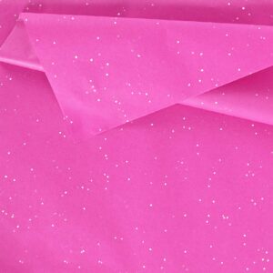 jarthenaamcs 100 sheets hot pink tissue paper glitter gift wrapping paper shiny art craft paper for diy crafts valentine's day birthday party home decor, 14 x 20 inch