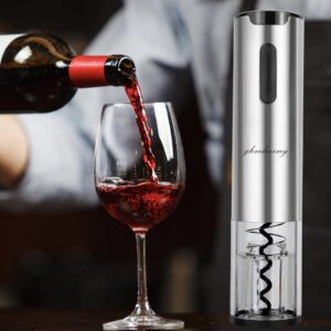 Electric Wine Opener Set with Stand, Wine Gift Set with Rechargeable Wine Opener, Wine Aerator, Foil Cutter, Vacuum Pump and 2 Stoppers, 7-in-1 Wine Bottle Opener Set for Home Party Bar Outdoor Gift