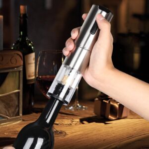 Electric Wine Opener Set with Stand, Wine Gift Set with Rechargeable Wine Opener, Wine Aerator, Foil Cutter, Vacuum Pump and 2 Stoppers, 7-in-1 Wine Bottle Opener Set for Home Party Bar Outdoor Gift