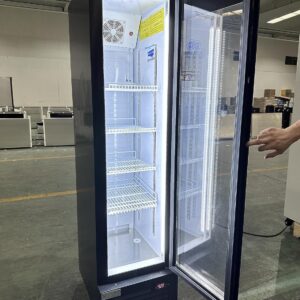 NAFCOOL Commercial Beverage Refrigerator Display Fridge,Slim Single Glass Door Merchandiser Drink Cooler with LED Light Adjustable Shelves,ETL and NSF Approval,6 Cu Ft,16.15" Wide