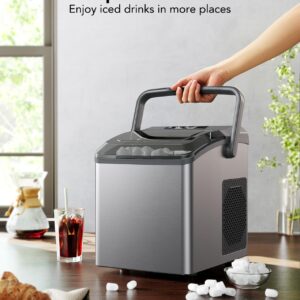 BEBISUNY Ice Makers Countertop - Ice Maker Machine 6 Mins 9 Bullet Ice, 26 Lbs/24 Hrs, Portable Countertop Ice Maker with Self Cleaning Function, Ice Maker for Home/Kitchen/Party, Stainless Steel