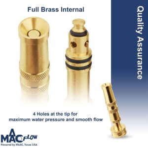 MAACFLOW MAACFLOW High Pressure Brass Garden Water Hose Nozzle 3/4" NH With 3 Rubber Washers (Pack of 1)