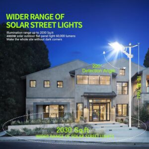 HWHDJ 6800W Heavy Solar Street Lights Outdoor Waterproof IP67 Super Bright Outdoor LED Street Light Dusk to Dawn, LED Wide Angle Lamp with Remote Control, for Parking Lot, Yard, Plaza