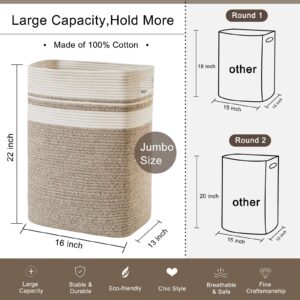 OIAHOMY 80L Laundry Baskets Hamper with Handles Laundry Hamper-Laundry Basket,Tall Cotton Storage Basket