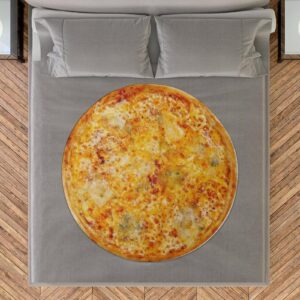 ubnlkto Pizza Blanket, Pizza Throw Blanket, Round Funny Food Blankets for Adult Kids, Realistic Food Throw Blanket Kids Throw Blanket 60 Inches