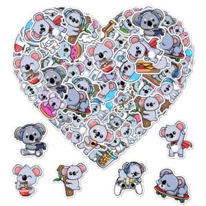 pack 50 pcs cute animal koala stickers for water bottles waterproof laptop luggage cups computer scrapbooking teens adults girls boys aesthetic sticker packs small vinyl decals