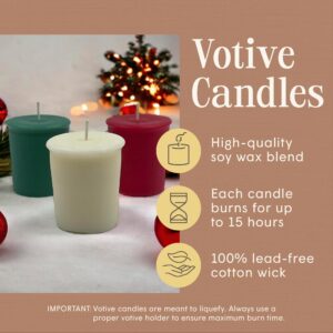 Mister Candle Handmade Votive Candles Scented, Holiday & Christmas Candles Collection With Essential Oils, 15 Hour Burn Time Each, Assorted 3 of Each Scent, (Mistletoe, Holly Berry & Bayberry)