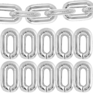 24 pcs chain balloons,giant silver chain balloons garland,16 inch foil chain balloons for 80s 90s party decorations birthdays weddings graduations hip hop retro theme party supplies (silver)