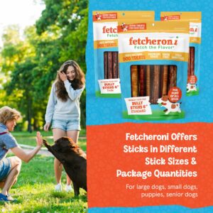 FETCHERONI Thin Bully Sticks for Dogs - Premium Single Ingredient Dog Treats for Small Dogs and Teething Puppies- Great Flavor - Beef Bully Sticks for Small Dogs, Puppy chew Sticks (12 Inch, 10 Pack)