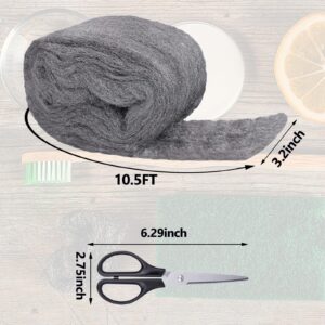 Apalie 2Pack Steel Wool for Mice Control 3.2"x10.5 ft Wool, Gap Filler for Home & Garage, DIY Bundle with Gloves & Scissors