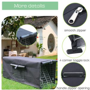 Anmials Trap Cage with Cover, Trap Cages Cover with Mesh Window for 1-2 Door Humane Animal Trap Cage 32 x 10 x 12inch