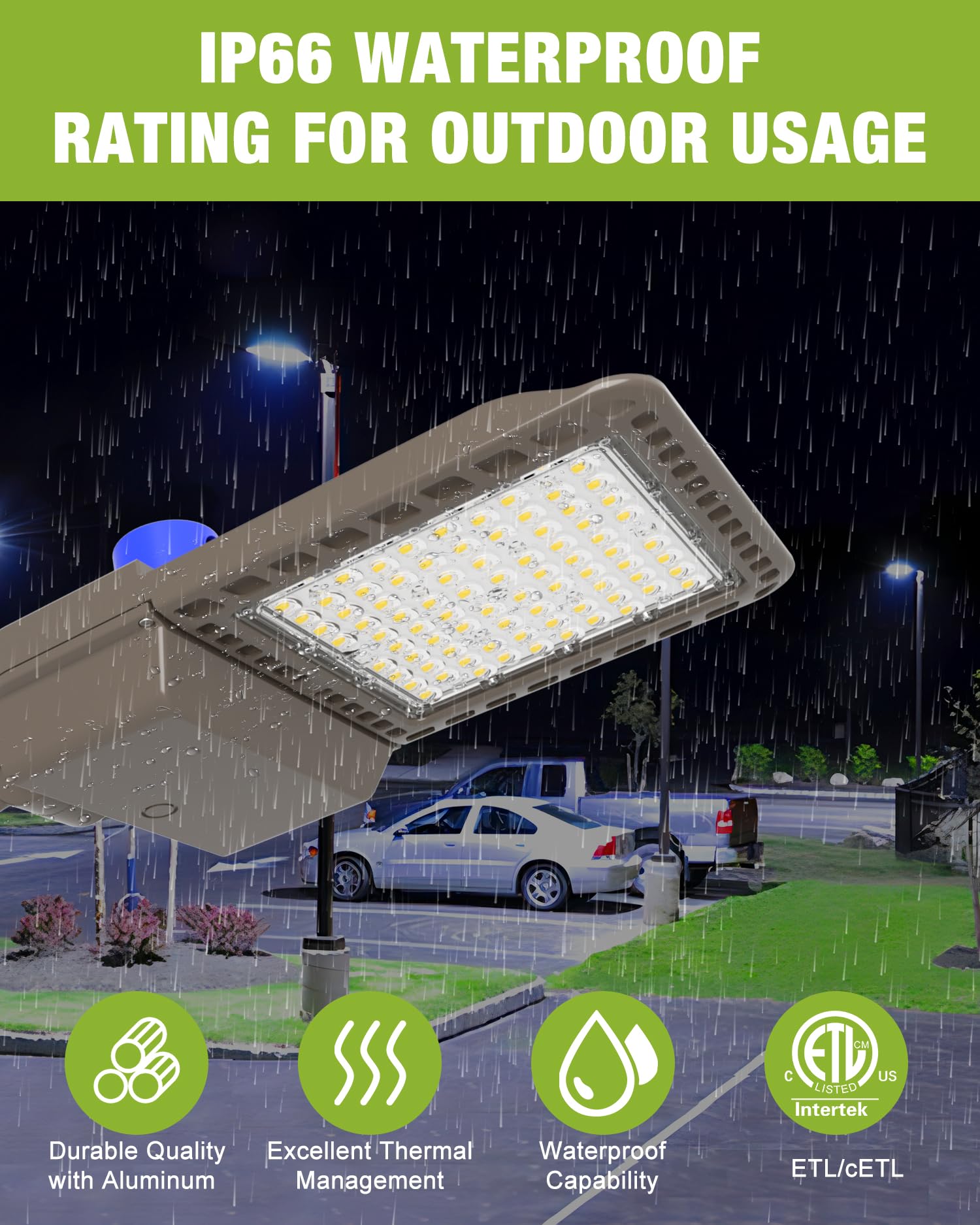 YXL LED Parking Lot Light, 200W LED Shoebox Light with Dusk to Dawn Photocell,28000LM 5000K Daylight Arm Mount, IP65 Waterproof, LED Area Light for Parking Lot Sports Stadium, 3 Pack