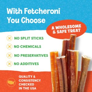 FETCHERONI Thin Bully Sticks for Dogs - Premium Single Ingredient Dog Treats for Small Dogs and Teething Puppies- Great Flavor - Beef Bully Sticks for Small Dogs, Puppy chew Sticks (12 Inch, 10 Pack)