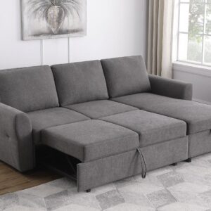 Coaster Samantha Sleeper Sectional, Grey