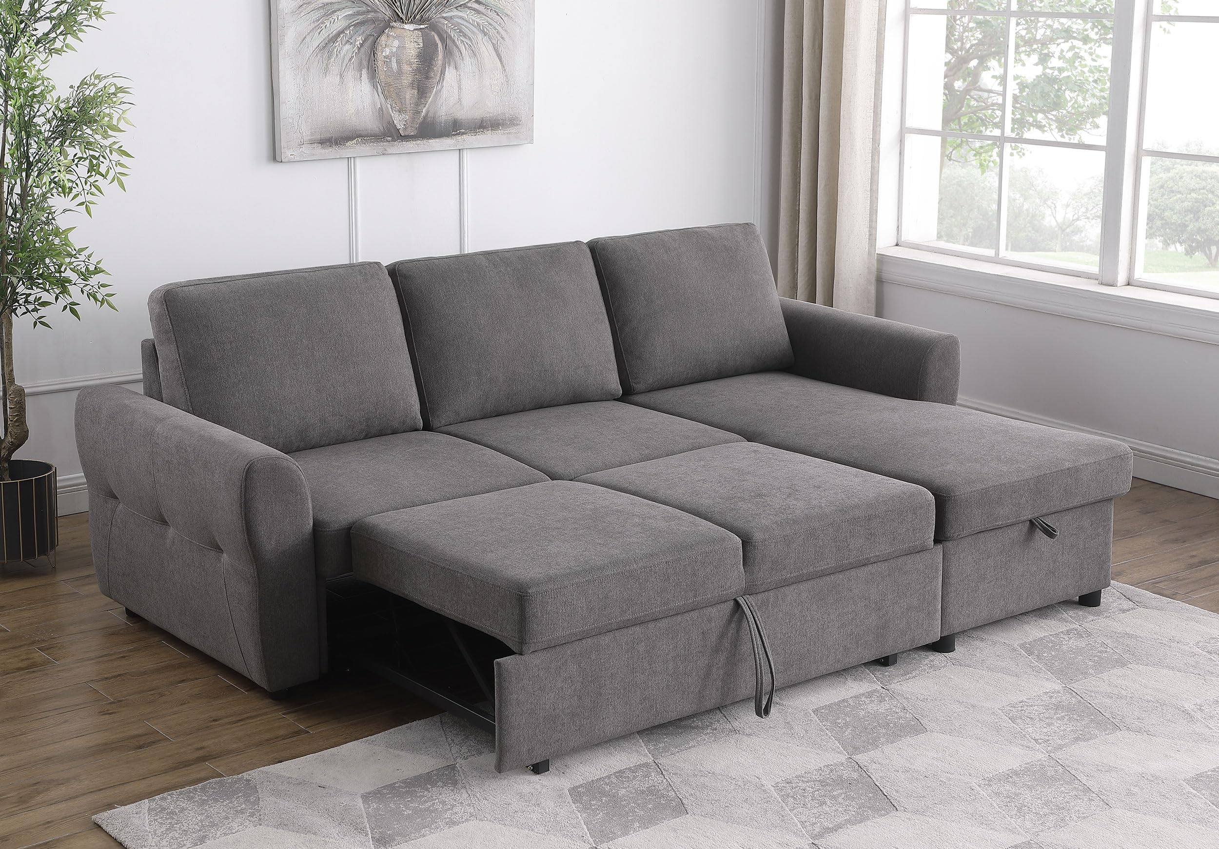 Coaster Samantha Sleeper Sectional, Grey