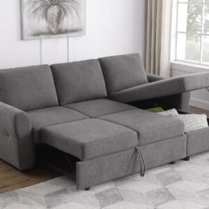 Coaster Samantha Sleeper Sectional, Grey