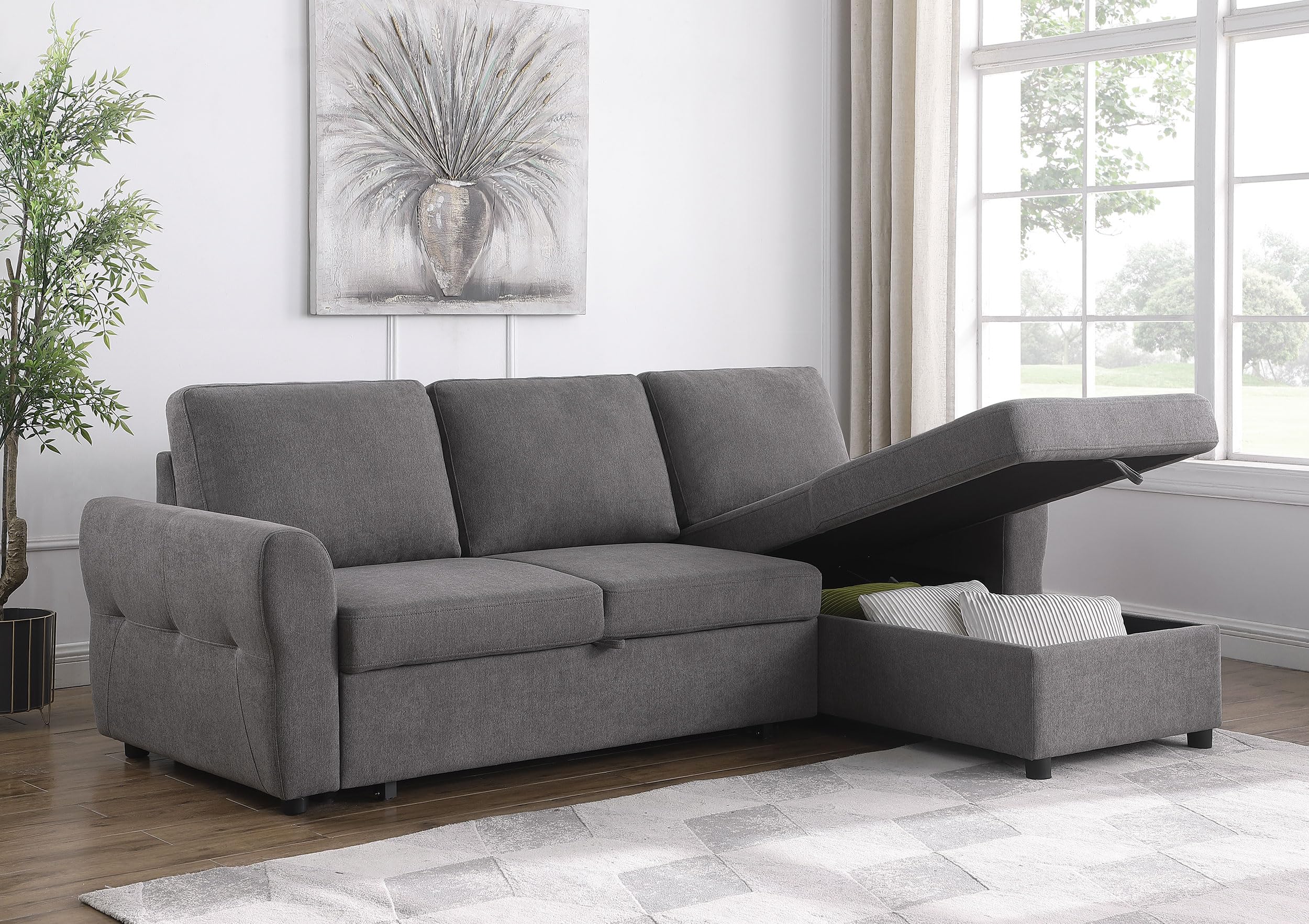 Coaster Samantha Sleeper Sectional, Grey