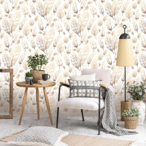 Qianglive White Peel and Stick Wallpaper 17.3"x80" Feather Wallpaper Neutral Textured Contact Paper Modern Removable Vinyl Wall Paper Waterproof Shelf Paper for Bedroom Living Room