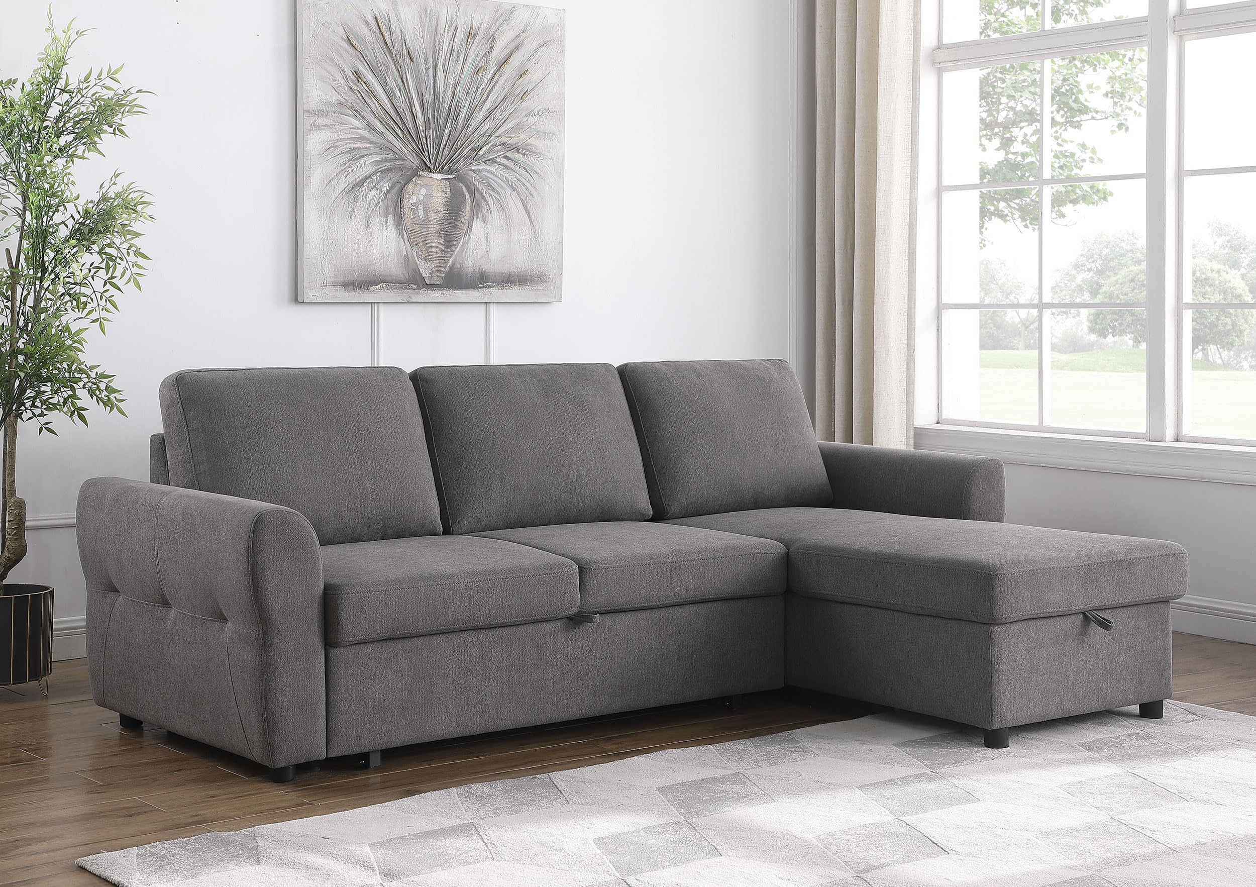 Coaster Samantha Sleeper Sectional, Grey