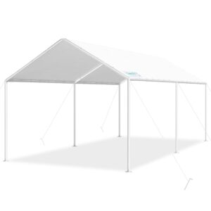 quictent 10x20 ft heavy duty carport car canopy garage outdoor boat shelter party tent-white