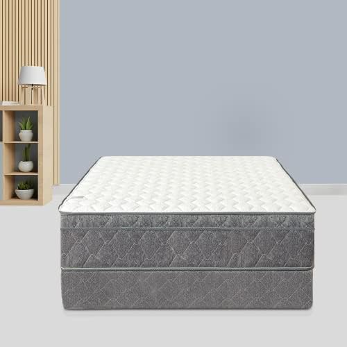 Nutan 10 Inch Foam Encased Mattress with Eurotop, Comfy, and Soft Plush Mattresses Provide Soothing Sleep, Complete Body Support, and Pressure Relief, Full XL