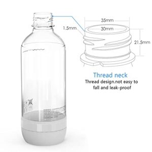 pinci Soda Bottle, Suitable for Carbonated Water and Sparkling Water, BPA Free, Reusable and Filled Food Grade PET Plastic Made Soda Water Bottle (2 Pack, 1 Liter)