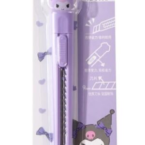 Utility Knife Box Cutter for Office or Home with Cute Kitty Figure on the Top (Purple)