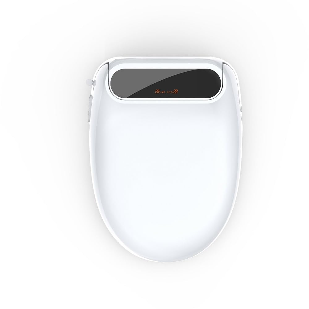 Cascada Premium Elongated White Smart Bidet Toilet Seat with Remote Control, Heated Seat, Warm Air Dryer, and Customizable Wash Settings