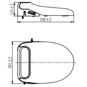 Cascada Premium Elongated White Smart Bidet Toilet Seat with Remote Control, Heated Seat, Warm Air Dryer, and Customizable Wash Settings