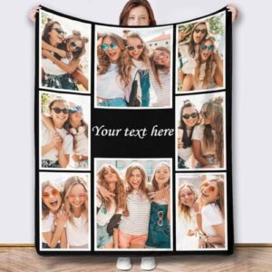 newcos personalized photo and text blanket custom 8 pictures flannel blanket to girl sister my on birthday christmas wedding anniversary souvenir