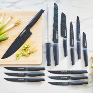 Stainless Steel Cutlery, 14 Piece Knife Block Set