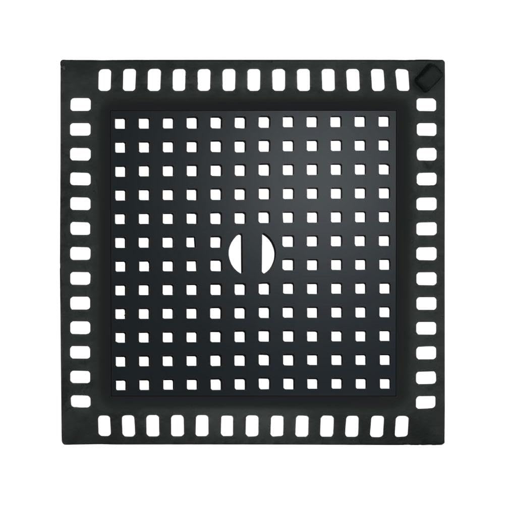 Shower Drain Cover Hair Catcher, Shower Drain Hair Catcher, Black Matte Square Drain Cover for Catching Hair, Suitable for Bathroom Floors, Balconies, Bathtubs, Kitchen Drains