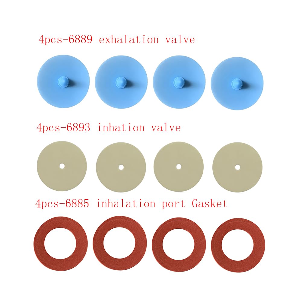 AiliveSun 6000 Series Full and Half Face Respirators Parts - 4pcs Inhalation Port Gasket 6895 、 4pcs Inhalation Valve 6893 and 4pcs Inhalation Valve replacement 6889