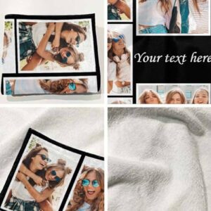 Newcos Personalized Photo and Text Blanket Custom 8 Pictures Flannel Blanket to Girl Sister My on Birthday Christmas Wedding Anniversary Souvenir