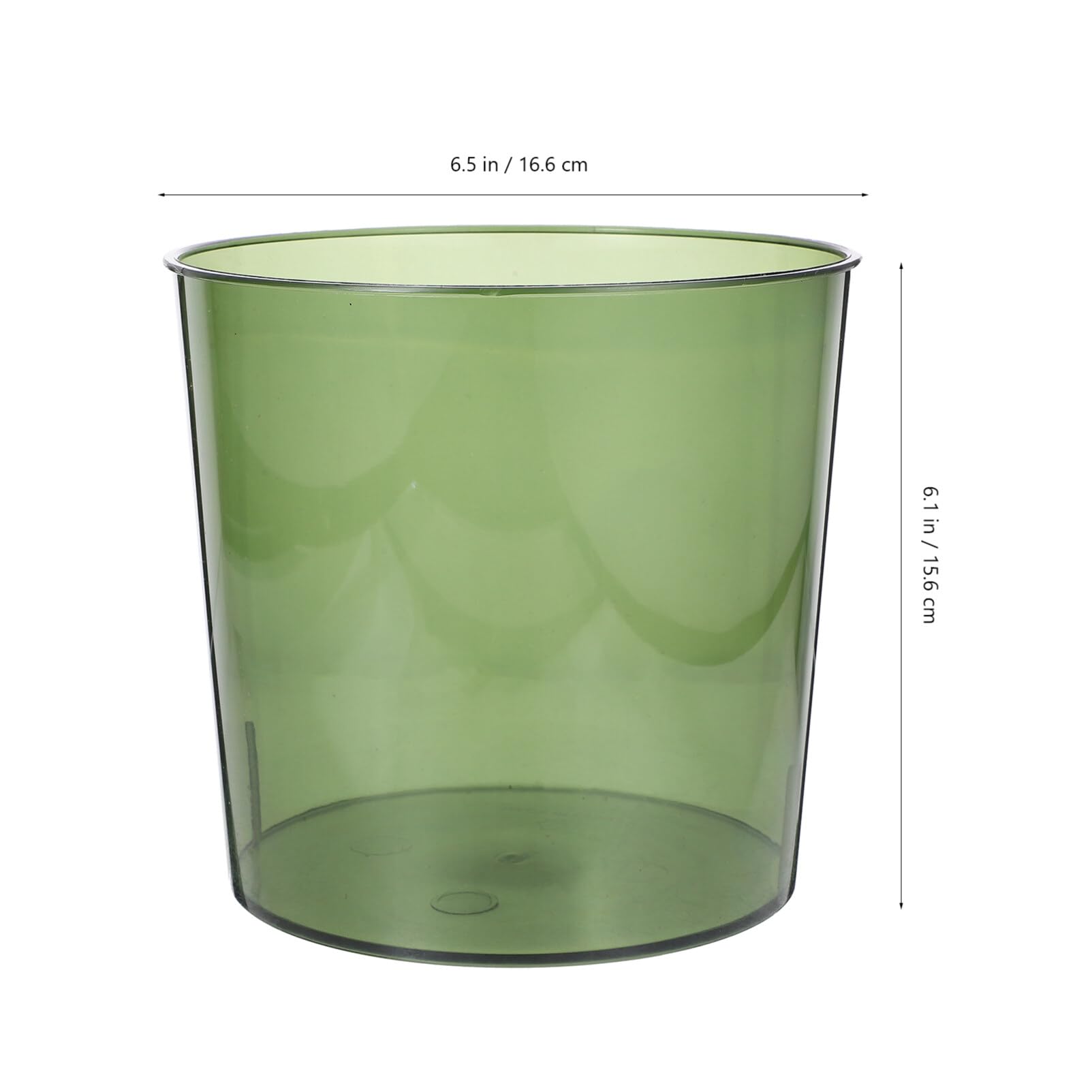 HOMSFOU Clear Wastebasket Plastic Flower Bucket Round Garbage Container Trash Bin for Bathroom Bedroom Kitchen College Dorm Office Craft Room Green