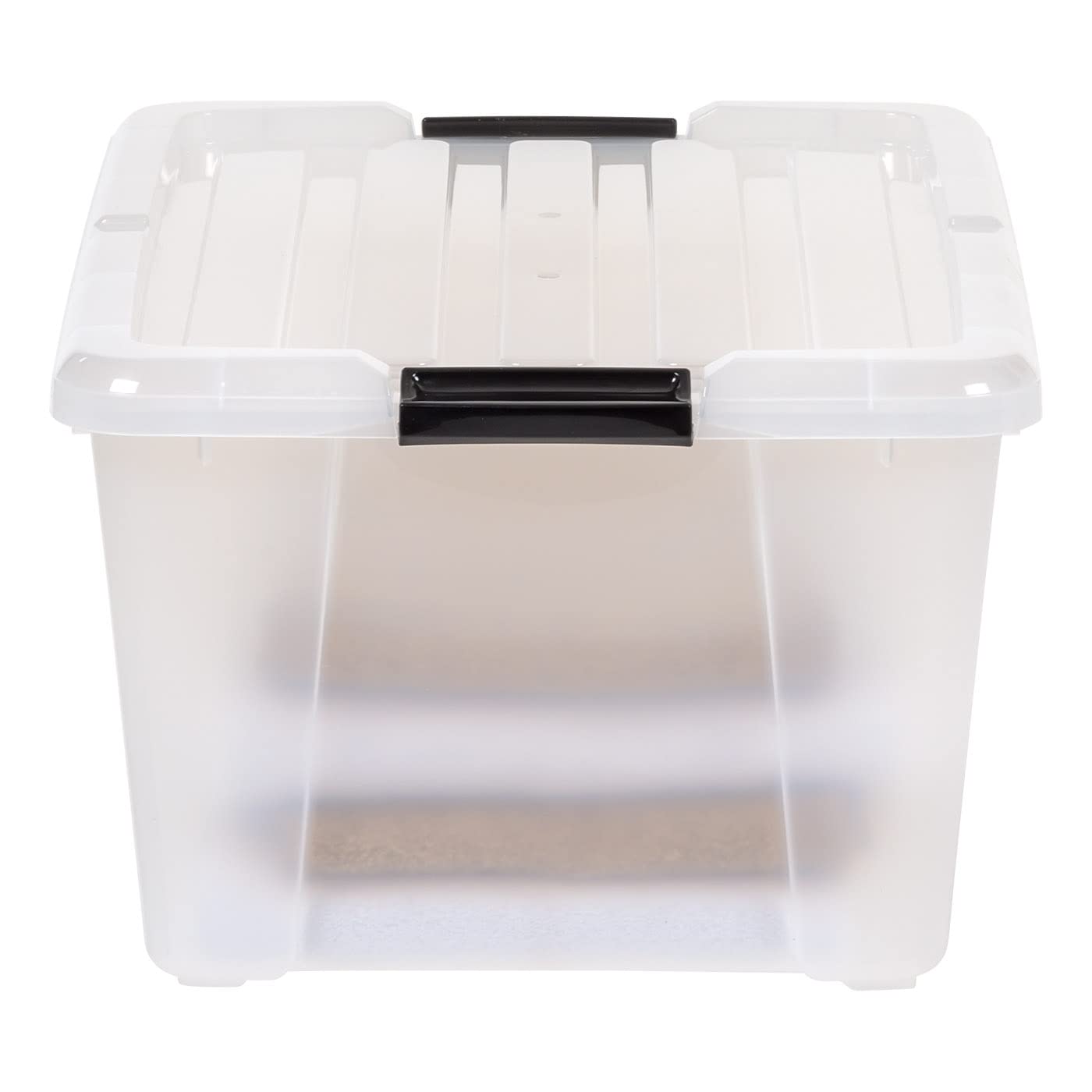 IRIS USA 45 Quart Plastic Storage Container Bin with Latching Lid, Clear, 4 Pack