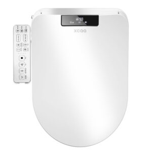 xcqq smart bidet toilet seat elongated oversized, heated bidet with warm water and dryer, night light, rear and feminine washing, slow closed toilet seat, led screen, removable panel to remote