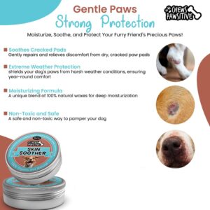 Chews Pawsitive Skin Soother for Dogs 2 oz (60g) Tin - 100% Organic Balm Protects and Heals Dry Skin and Paws Vitamin E and Natural Oils