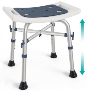 shower stool - shower chair for inside shower (350 lb) - adjustable height shower stool - shower seats for adults, bath stools for shower, shower chair, shower stools for adults sitting - dark blue