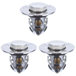 doitool 3pcs universal bathroom sink stopper with hair catcher efficient drain strainer for bathtub and shower drain prevents clogging fits most basins