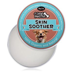 chews pawsitive skin soother for dogs 2 oz (60g) tin - 100% organic balm protects and heals dry skin and paws vitamin e and natural oils