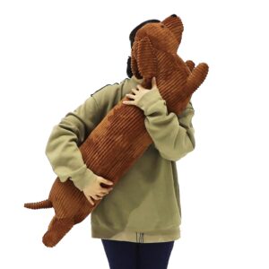 44" extra-long dachshund dog stuffed animal plush, cute giant dachshund plush toys long huggie pillow for kids, super cozy long puppy hugging body pillow soft plushies toy dachshund gifts for kids