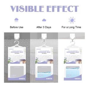 CANAGER Hanging Moisture Absorber, Flax Fragrance Moistureproof Desiccant Hanging Bag，Dehumidifier Bag (8 packs) Hanging Closet Dehumidifier Bags, Moisture Absorb 12.5 oz