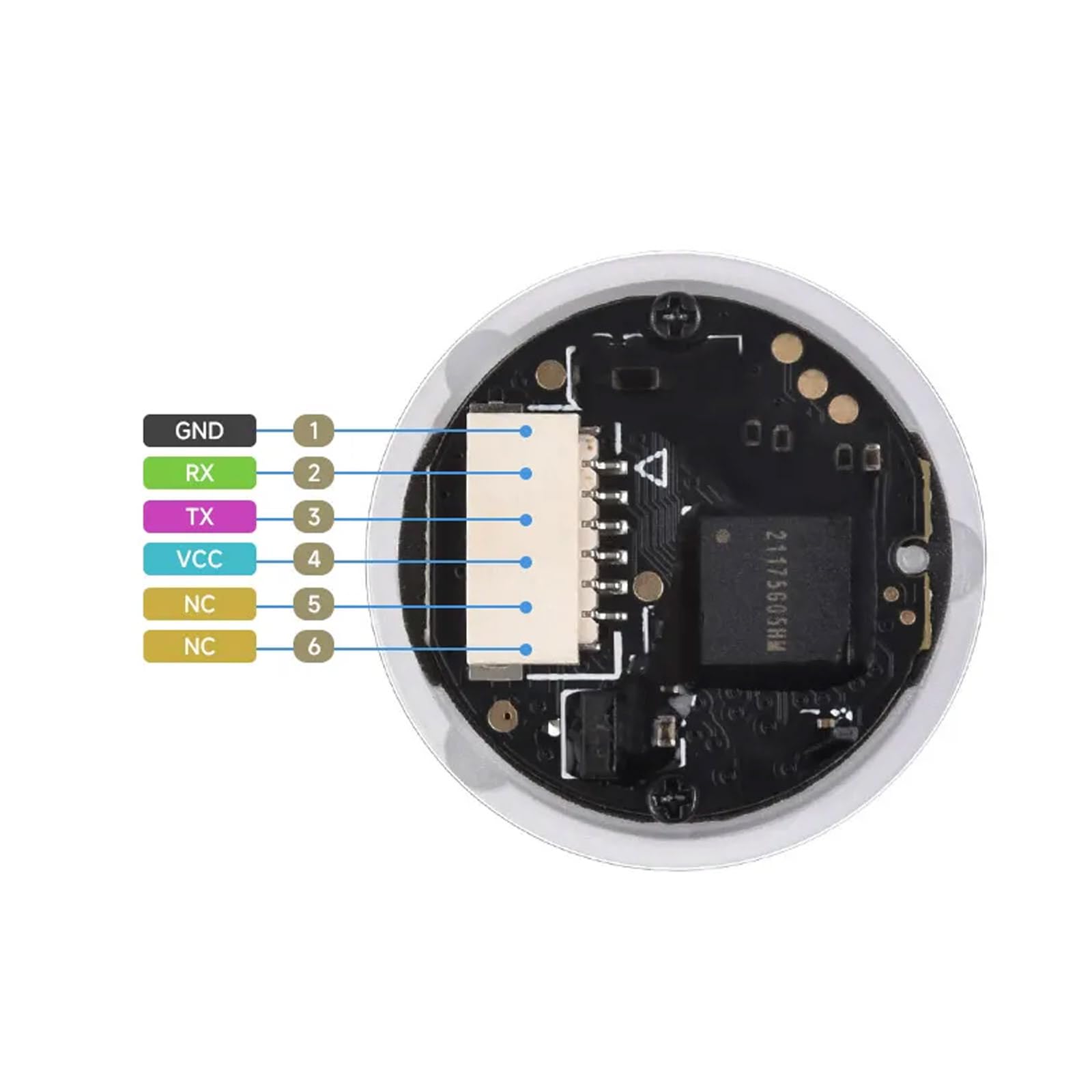 UART/USB Round Small Light 1D/QR/2D Bar Code Scanner QR Code Barcode Scanner Module with LED Round 2D Codes Scanner Module