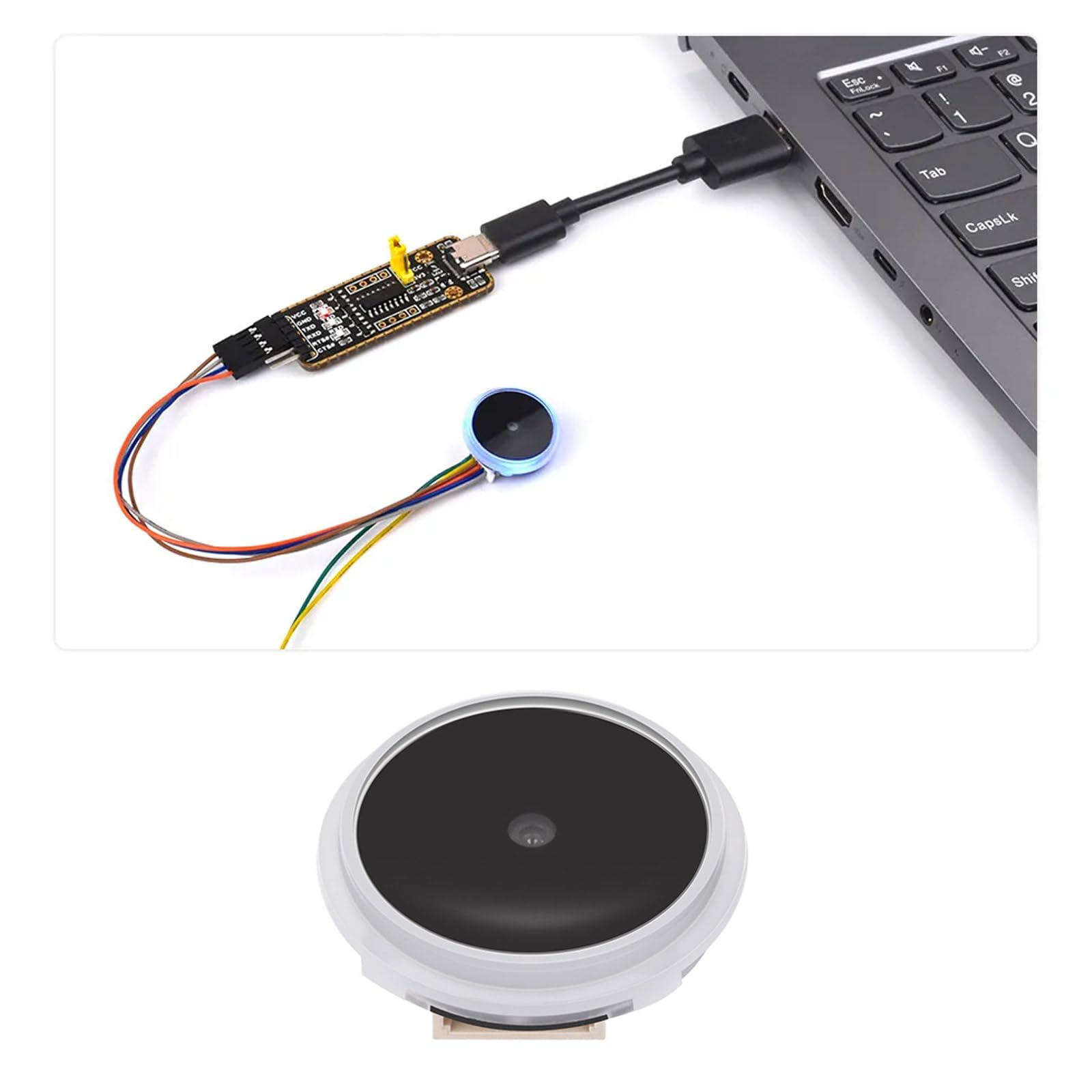 UART/USB Round Small Light 1D/QR/2D Bar Code Scanner QR Code Barcode Scanner Module with LED Round 2D Codes Scanner Module