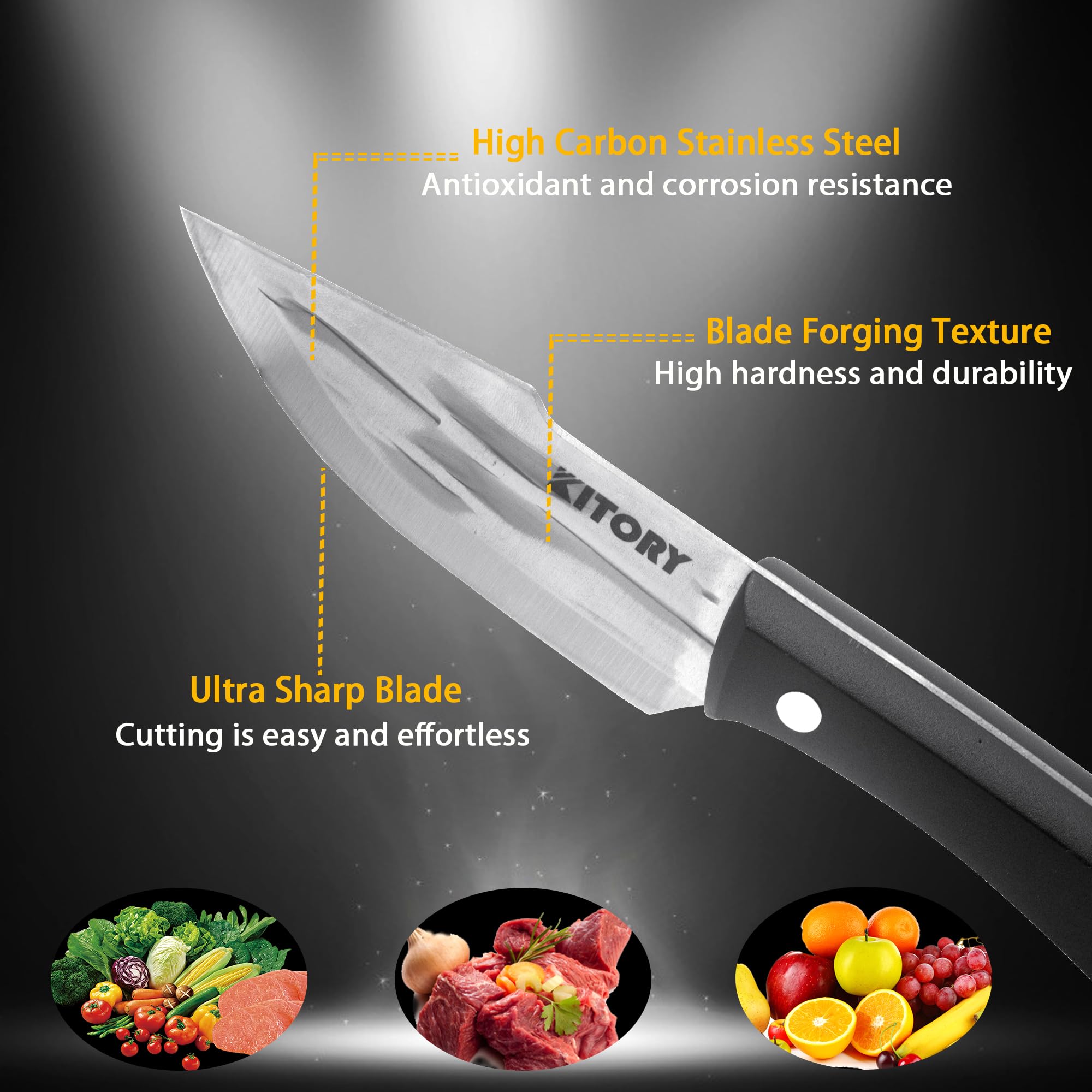 Japan Knives Boning Knife, Small outdoor fixed blade, kitchen utility knives, Meat Cutting, For Home kitchen Cooking Outdoor Camping BBQ