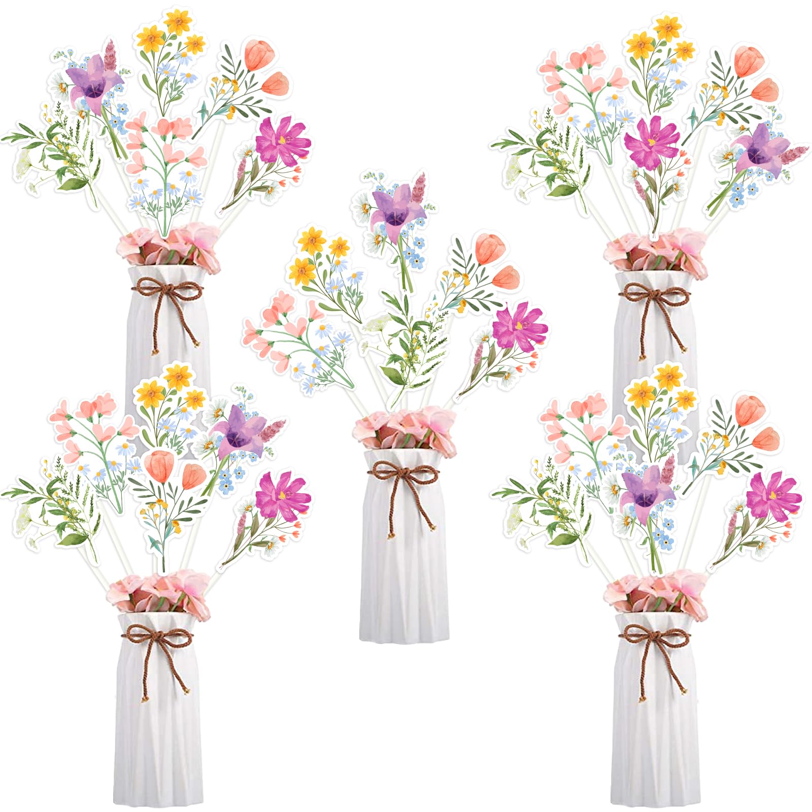 24pcs Wildflower Party Centerpieces Wildflower Baby Shower Birthday Bridal Shower Party Decorations Floral Table Centerpiece for A Little Wildflower is on the Way She is a Wildflower Party