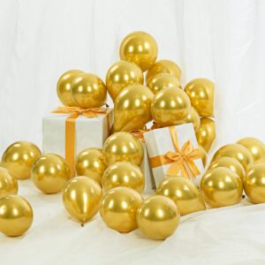 TILBLKUP 100 PCS Gold Balloons 12Inch Chrome Metallic Gold Balloons,Metallic Gold Balloons for Wedding Party Birthday Baby Shower Graduation Anniversary Garland Arch Decoration