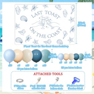 71Pcs Last Toast On The Coast Bachelorette Party Decorations, Bridal Shower Decorations Kit with Bachelorette Theme Backdrop Latex Balloons, Garland Arch Kit for Engagement Party Supplies